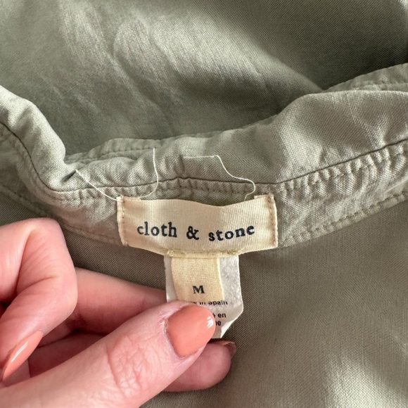 Cloth and Stone - Utility Long Sleeve Button Down Mini Dress Sz M - Picture 8 of 11